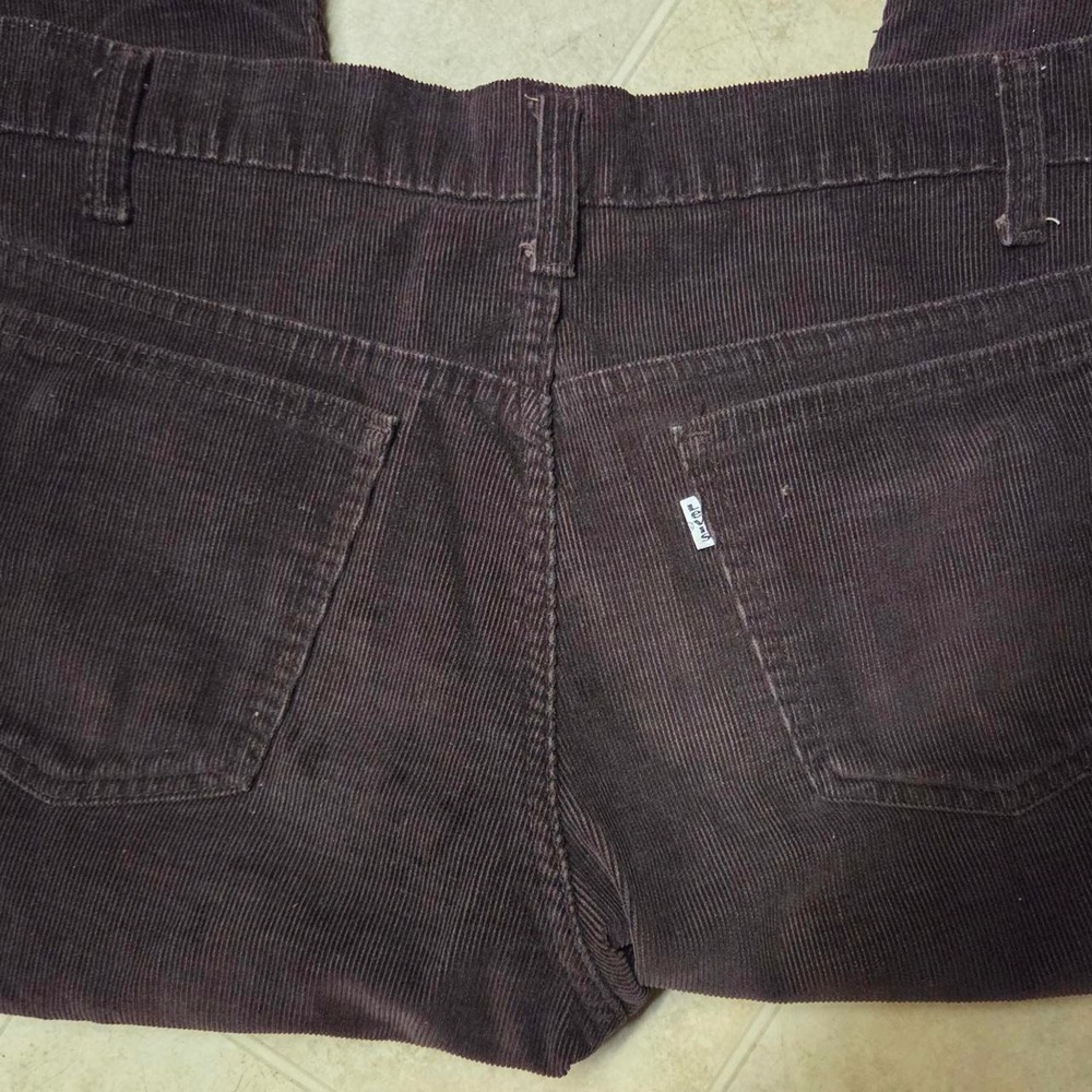 Vintage 1970s Levis Brown Corduroy Straight Leg Pants White Tab 34x30